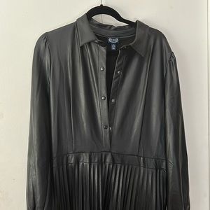 Faux leather black dress.